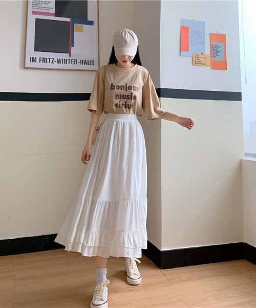ABITOKYO（アビトーキョー）の「Aラインティアードロングスカート（スカート・レディース・ホワイト/ブラック/パープル・M/L）」の18枚目の写真