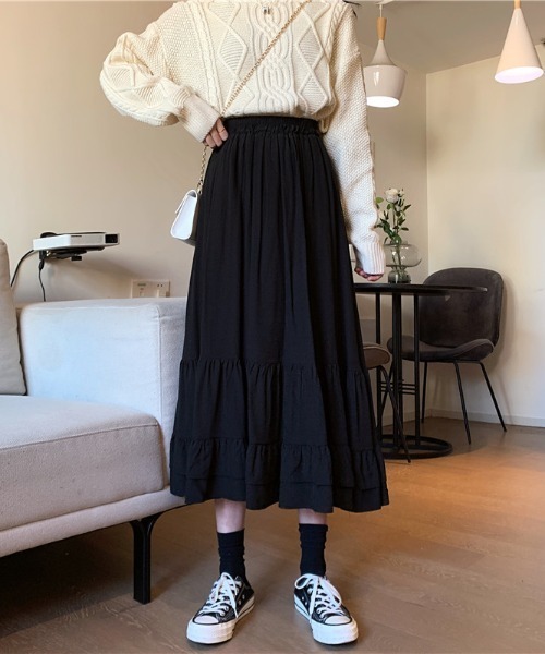 ABITOKYO（アビトーキョー）の「Aラインティアードロングスカート（スカート・レディース・ホワイト/ブラック/パープル・M/L）」の20枚目の写真