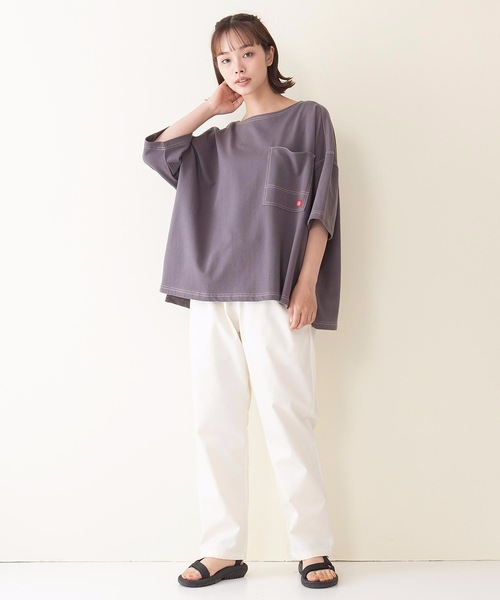 Dickies(ディッキーズ)の「【DICKIES/ディッキーズ】ミニ裏毛ワイドフィット(ビッグシルエット)Tシャツ ワンポイントブランドロゴ(Tシャツ/カットソー・レディース・グリーン/チャコールグレー/ホワイト・MEDIUM)」の10枚目の写真