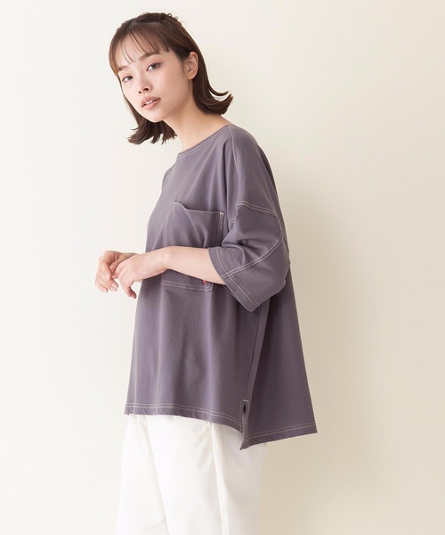 Dickies(ディッキーズ)の「【DICKIES/ディッキーズ】ミニ裏毛ワイドフィット(ビッグシルエット)Tシャツ ワンポイントブランドロゴ(Tシャツ/カットソー・レディース・グリーン/チャコールグレー/ホワイト・MEDIUM)」の11枚目の写真