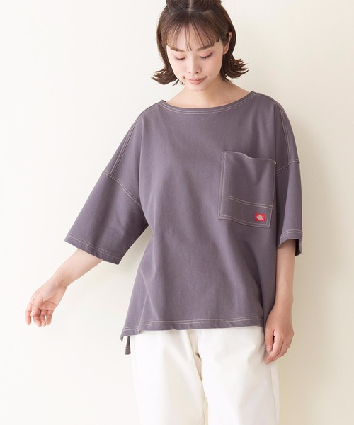 Dickies(ディッキーズ)の「【DICKIES/ディッキーズ】ミニ裏毛ワイドフィット(ビッグシルエット)Tシャツ ワンポイントブランドロゴ(Tシャツ/カットソー・レディース・グリーン/チャコールグレー/ホワイト・MEDIUM)」の12枚目の写真