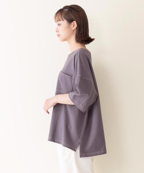 Dickies(ディッキーズ)の「【DICKIES/ディッキーズ】ミニ裏毛ワイドフィット(ビッグシルエット)Tシャツ ワンポイントブランドロゴ(Tシャツ/カットソー・レディース・グリーン/チャコールグレー/ホワイト・MEDIUM)」の13枚目の写真