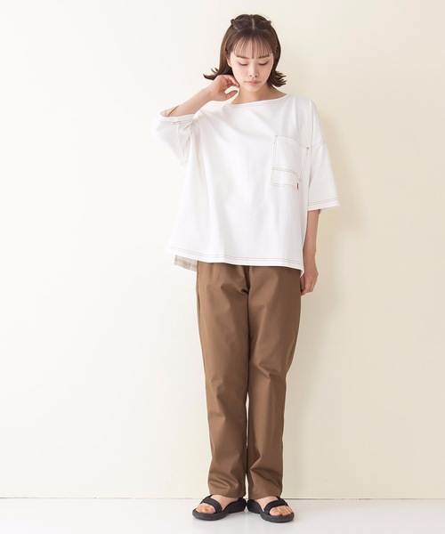 Dickies(ディッキーズ)の「【DICKIES/ディッキーズ】ミニ裏毛ワイドフィット(ビッグシルエット)Tシャツ ワンポイントブランドロゴ(Tシャツ/カットソー・レディース・グリーン/チャコールグレー/ホワイト・MEDIUM)」の6枚目の写真