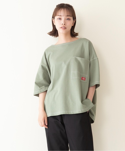 Dickies(ディッキーズ)の「【DICKIES/ディッキーズ】ミニ裏毛ワイドフィット(ビッグシルエット)Tシャツ ワンポイントブランドロゴ(Tシャツ/カットソー・レディース・グリーン/チャコールグレー/ホワイト・MEDIUM)」の18枚目の写真