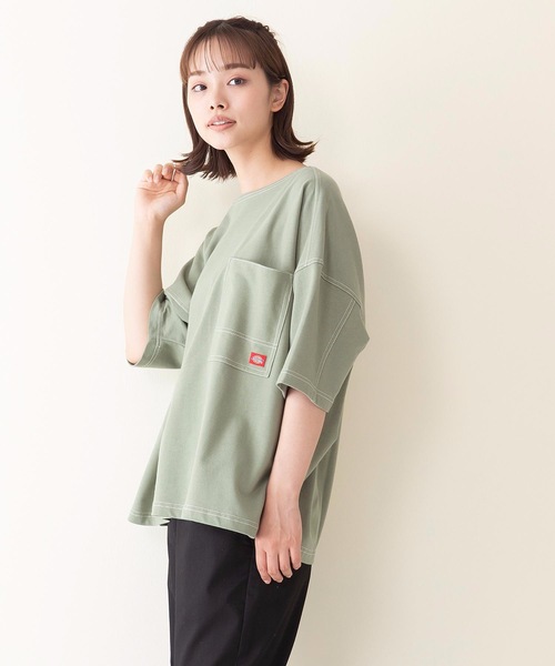 Dickies(ディッキーズ)の「【DICKIES/ディッキーズ】ミニ裏毛ワイドフィット(ビッグシルエット)Tシャツ ワンポイントブランドロゴ(Tシャツ/カットソー・レディース・グリーン/チャコールグレー/ホワイト・MEDIUM)」の19枚目の写真