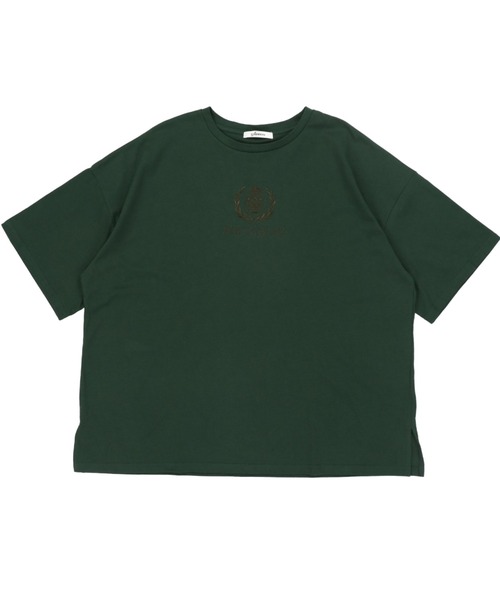 SPINNS（スピンズ）の「【ゆったりシルエット】古着風エンブレムデザイン 半袖Tシャツ（Tシャツ/カットソー・レディース・ブルー/グリーン/ベージュ/ボルドー・ONESIZE）」の10枚目の写真