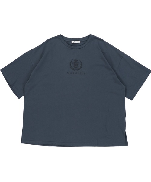 SPINNS（スピンズ）の「【ゆったりシルエット】古着風エンブレムデザイン 半袖Tシャツ（Tシャツ/カットソー・レディース・ブルー/グリーン/ベージュ/ボルドー・ONESIZE）」の12枚目の写真