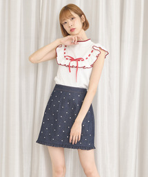 デニムストーンミニスカート