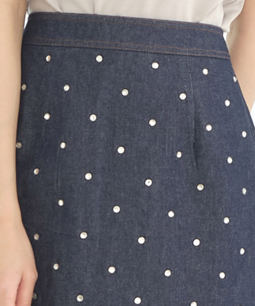 TITTY&CO.（ティティーアンドコー）の「デニムストーンミニスカート（デニムスカート・レディース・ブルー/インディゴブルー・SMALL/MEDIUM）」の7枚目の写真