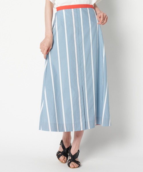 neigh(ネイ)の「neigh/N211-757 ストライプAラインSK(スカート・レディース・ブルー/グリーン・FREE)」の2枚目の写真