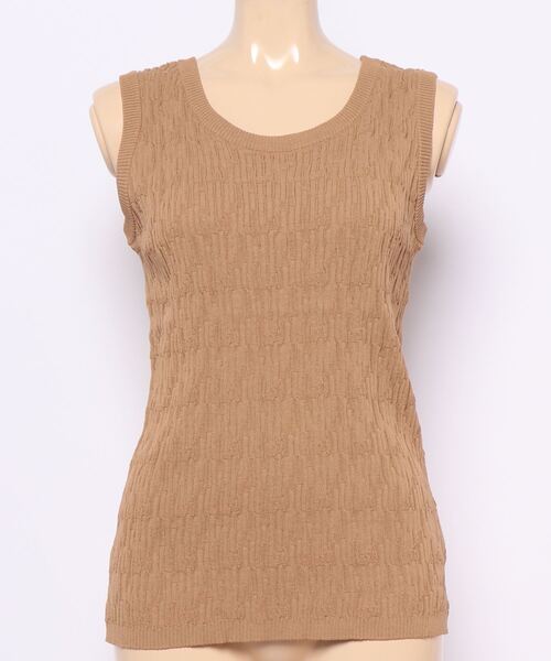Lugnoncure(ルノンキュール)の「ニットタンクトップ(タンクトップ・レディース・ブラック/オフホワイト/ブラウン・フリ-)」の3枚目の写真