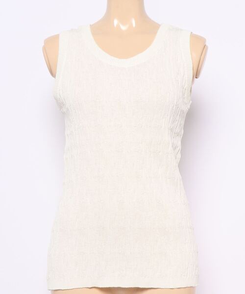 Lugnoncure(ルノンキュール)の「ニットタンクトップ(タンクトップ・レディース・ブラック/オフホワイト/ブラウン・フリ-)」の2枚目の写真