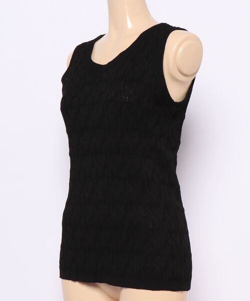 Lugnoncure(ルノンキュール)の「ニットタンクトップ(タンクトップ・レディース・ブラック/オフホワイト/ブラウン・フリ-)」の4枚目の写真