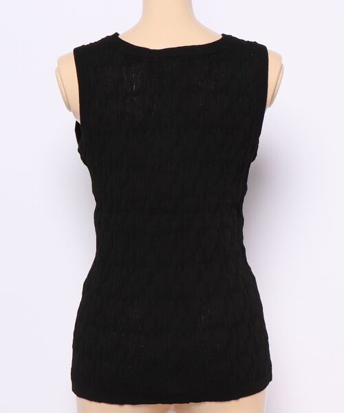 Lugnoncure(ルノンキュール)の「ニットタンクトップ(タンクトップ・レディース・ブラック/オフホワイト/ブラウン・フリ-)」の5枚目の写真