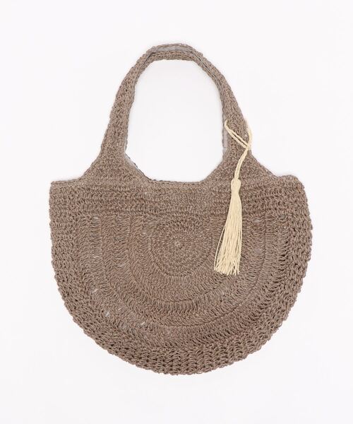 FREE'S MART（フリーズマート）の「セミサークルバッグ（トートバッグ・レディース・グレー/ブラウン・ﾌﾘ-）」の2枚目の写真