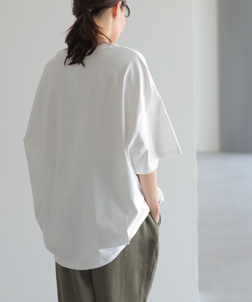 AMERICAN HOLIC（アメリカンホリック）の「コクーン半袖カットプルオーバー ※（Tシャツ/カットソー・レディース・オフホワイト/ライトグレー/その他7/マルチ/ブラウン・M/L）」の2枚目の写真