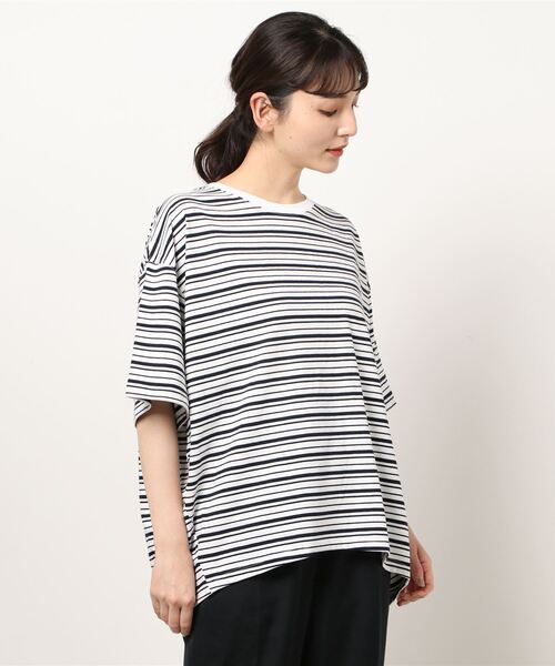 AMERICAN HOLIC（アメリカンホリック）の「コクーン半袖カットプルオーバー ※（Tシャツ/カットソー・レディース・オフホワイト/ライトグレー/その他7/マルチ/ブラウン・M/L）」の12枚目の写真