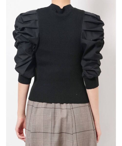 dazzlin（ダズリン）の「ハイネックギャザー異素材ニットトップス（ニット/セーター・レディース・ブラック/グレー/オフホワイト・FREE）」の11枚目の写真