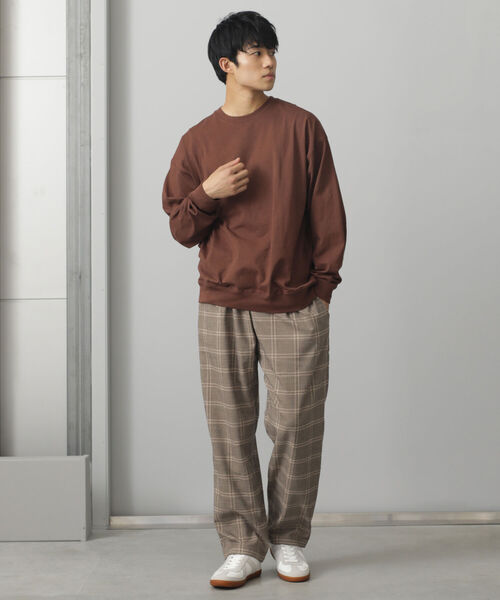 BEAMS HEART（ビームスハート）の「BEAMS HEART / リブ付 ビッグシルエット ロングスリーブTシャツ（Tシャツ/カットソー・メンズ・ベージュ/ブラウン・LARGE/MEDIUM/SMALL）」の9枚目の写真