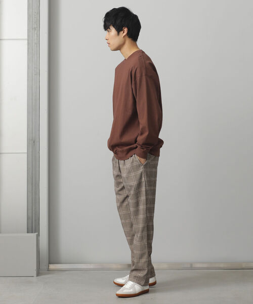 BEAMS HEART（ビームスハート）の「BEAMS HEART / リブ付 ビッグシルエット ロングスリーブTシャツ（Tシャツ/カットソー・メンズ・ベージュ/ブラウン・LARGE/MEDIUM/SMALL）」の11枚目の写真