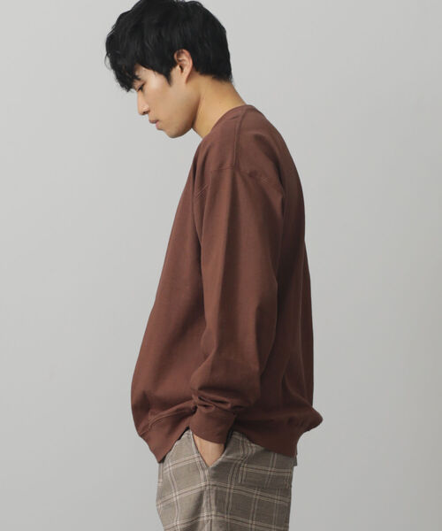 BEAMS HEART（ビームスハート）の「BEAMS HEART / リブ付 ビッグシルエット ロングスリーブTシャツ（Tシャツ/カットソー・メンズ・ベージュ/ブラウン・LARGE/MEDIUM/SMALL）」の13枚目の写真