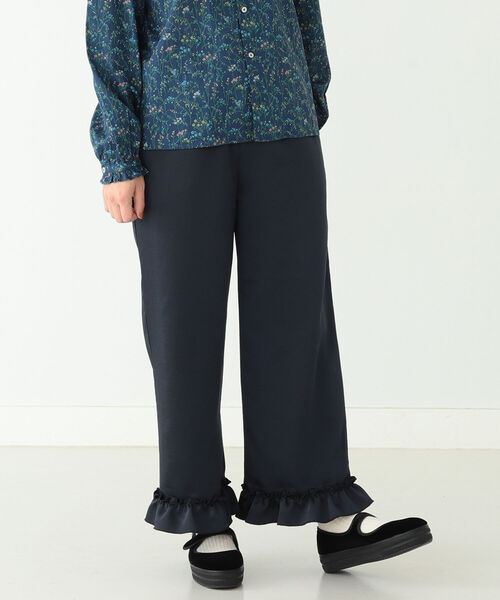 BEAMS BOY（ビームスボーイ）の「BEAMS BOY / サテン フリル イージーパンツ（その他パンツ・レディース・ネイビー/ブラウン系その他/ブルー系その他・ONE SIZE）」の3枚目の写真