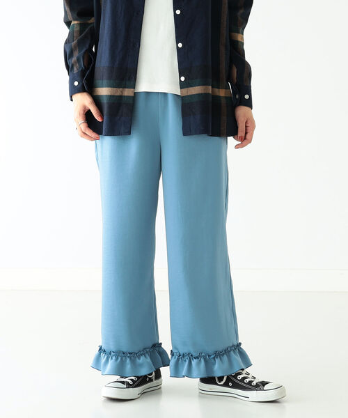 BEAMS BOY（ビームスボーイ）の「BEAMS BOY / サテン フリル イージーパンツ（その他パンツ・レディース・ネイビー/ブラウン系その他/ブルー系その他・ONE SIZE）」の4枚目の写真