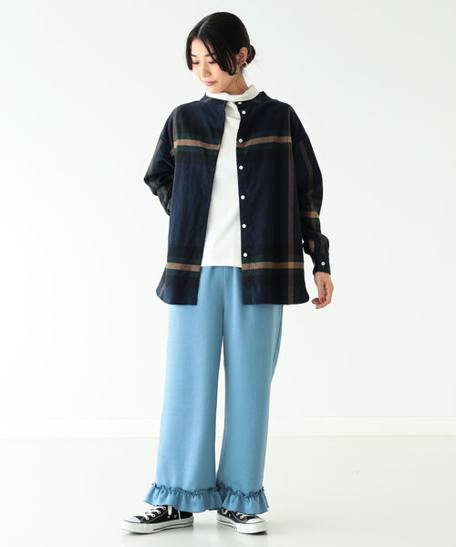 BEAMS BOY（ビームスボーイ）の「BEAMS BOY / サテン フリル イージーパンツ（その他パンツ・レディース・ネイビー/ブラウン系その他/ブルー系その他・ONE SIZE）」の5枚目の写真