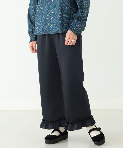 BEAMS BOY（ビームスボーイ）の「BEAMS BOY / サテン フリル イージーパンツ（その他パンツ・レディース・ネイビー/ブラウン系その他/ブルー系その他・ONE SIZE）」の8枚目の写真