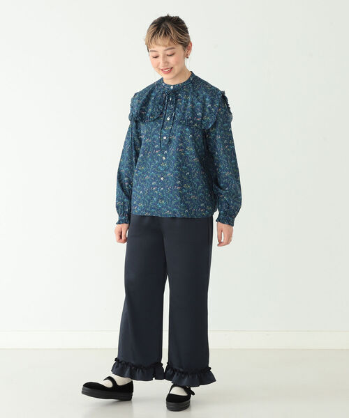 BEAMS BOY（ビームスボーイ）の「BEAMS BOY / サテン フリル イージーパンツ（その他パンツ・レディース・ネイビー/ブラウン系その他/ブルー系その他・ONE SIZE）」の9枚目の写真