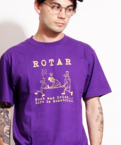 ROTAR(ローター)の「Suck and Drink Tee(Tシャツ/カットソー・メンズ・オフホワイト/パープル/スミクロ・SMALL/X-LARGE/LARGE/MEDIUM)」の1枚目の写真