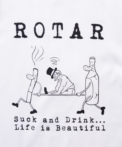 ROTAR(ローター)の「Suck and Drink Tee(Tシャツ/カットソー・メンズ・オフホワイト/パープル/スミクロ・SMALL/X-LARGE/LARGE/MEDIUM)」の9枚目の写真