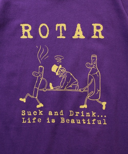 ROTAR(ローター)の「Suck and Drink Tee(Tシャツ/カットソー・メンズ・オフホワイト/パープル/スミクロ・SMALL/X-LARGE/LARGE/MEDIUM)」の10枚目の写真