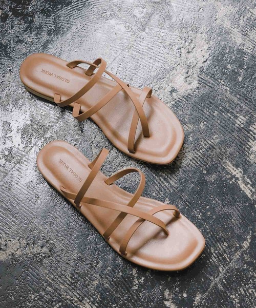 GLOBAL WORK(グローバルワーク)の「PUナローサンダル/948863(サンダル・レディース・ライトグレー/ゴールド/ブラック/ベージュ・MEDIUM/LARGE)」の17枚目の写真