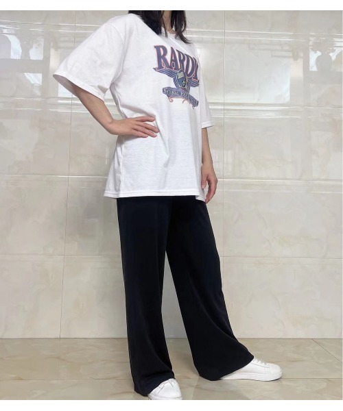 DEVICE（デバイス）の「アメリカン ヴィンテージライク y2k 古着風 韓国 ストリート ビッグシルエット プリント 半袖 Tシャツ（Tシャツ/カットソー・レディース・ブラック/ブルー/ホワイト/グリーン/チャコールグレー・FREE）」の10枚目の写真