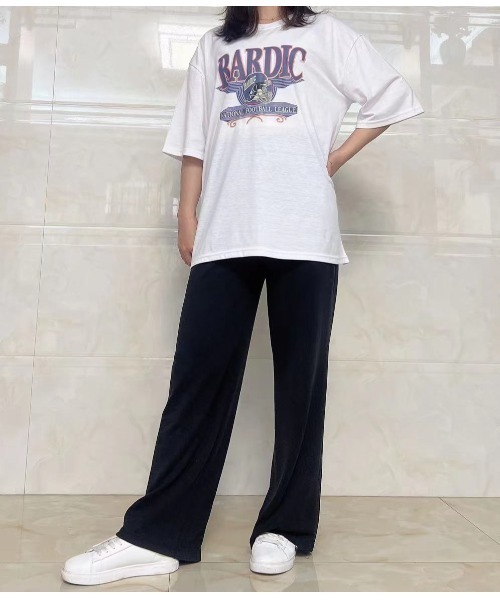 DEVICE（デバイス）の「アメリカン ヴィンテージライク y2k 古着風 韓国 ストリート ビッグシルエット プリント 半袖 Tシャツ（Tシャツ/カットソー・レディース・ブラック/ブルー/ホワイト/グリーン/チャコールグレー・FREE）」の12枚目の写真