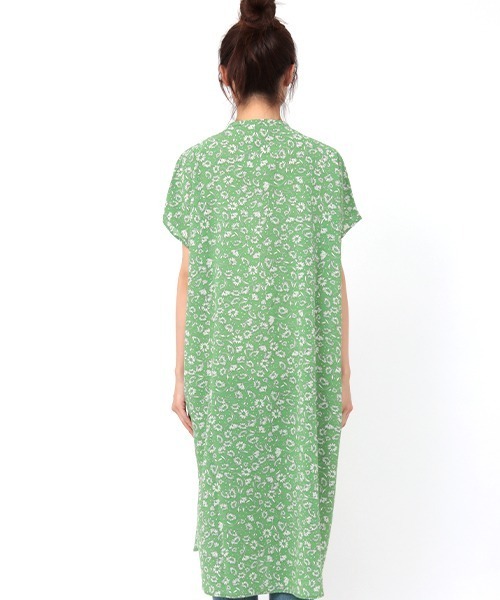 チチカカ（チチカカ）の「ノーカラーシャツワンピース（シャツワンピース・レディース・オフホワイト/ブラック/グリーン・FREE）」の14枚目の写真