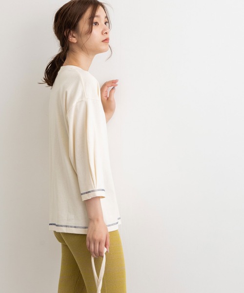 POU DOU DOU（プードゥドゥ）の「タックスリーブカットソー（Tシャツ/カットソー・レディース・ライトグレー/ブラック/アイボリー・3）」の4枚目の写真