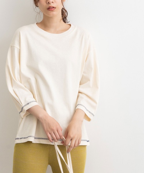 POU DOU DOU（プードゥドゥ）の「タックスリーブカットソー（Tシャツ/カットソー・レディース・ライトグレー/ブラック/アイボリー・3）」の6枚目の写真