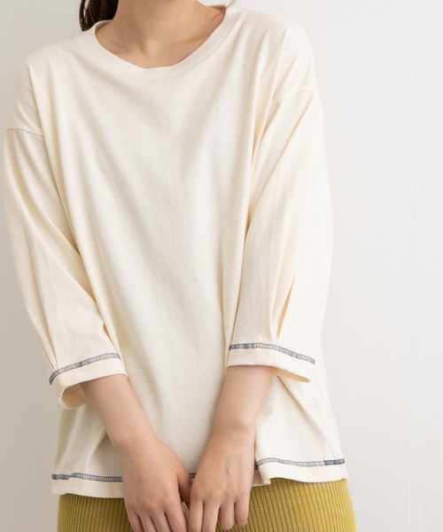 POU DOU DOU（プードゥドゥ）の「タックスリーブカットソー（Tシャツ/カットソー・レディース・ライトグレー/ブラック/アイボリー・3）」の8枚目の写真