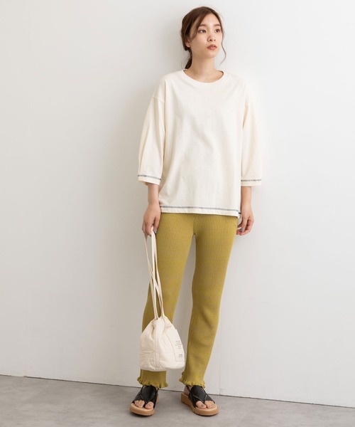 POU DOU DOU（プードゥドゥ）の「タックスリーブカットソー（Tシャツ/カットソー・レディース・ライトグレー/ブラック/アイボリー・3）」の9枚目の写真