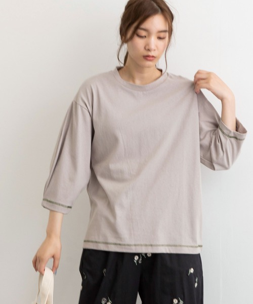 POU DOU DOU（プードゥドゥ）の「タックスリーブカットソー（Tシャツ/カットソー・レディース・ライトグレー/ブラック/アイボリー・3）」の12枚目の写真