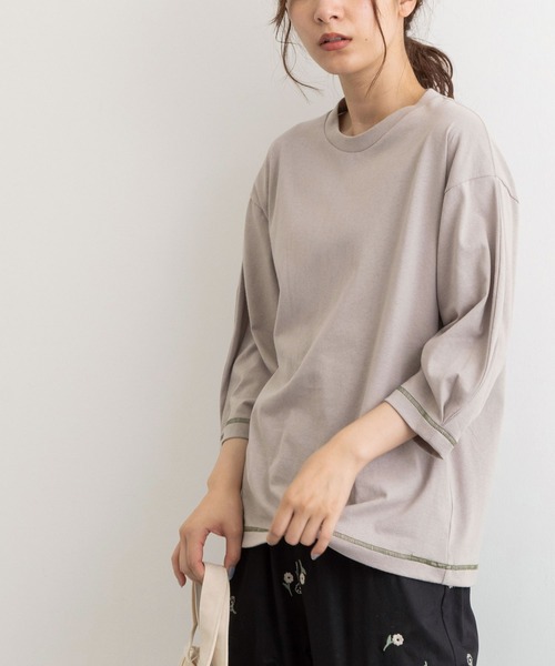 POU DOU DOU（プードゥドゥ）の「タックスリーブカットソー（Tシャツ/カットソー・レディース・ライトグレー/ブラック/アイボリー・3）」の13枚目の写真