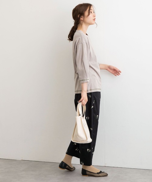 POU DOU DOU（プードゥドゥ）の「タックスリーブカットソー（Tシャツ/カットソー・レディース・ライトグレー/ブラック/アイボリー・3）」の19枚目の写真