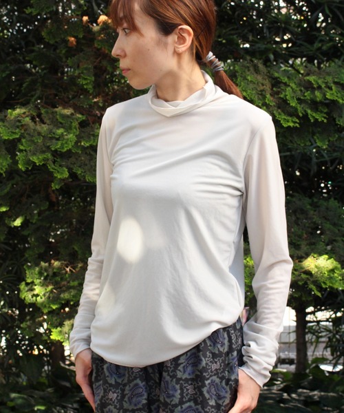 DROIT BELLO（ドロイトベロ）の「DROIT BELLO（ドロイトベロ）チュールタートル（Tシャツ/カットソー・レディース・ブラック/ライトグレー/ミント・FREE）」の2枚目の写真