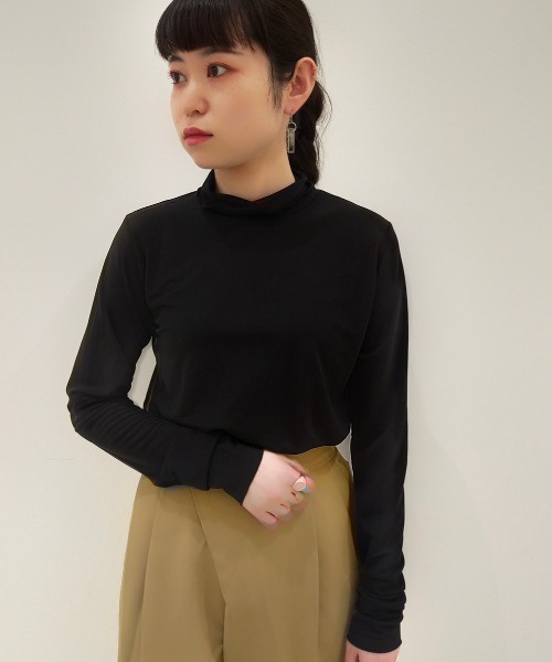 DROIT BELLO（ドロイトベロ）の「DROIT BELLO（ドロイトベロ）チュールタートル（Tシャツ/カットソー・レディース・ブラック/ライトグレー/ミント・FREE）」の1枚目の写真