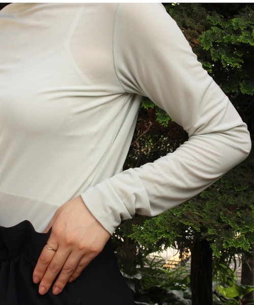 DROIT BELLO（ドロイトベロ）の「DROIT BELLO（ドロイトベロ）チュールタートル（Tシャツ/カットソー・レディース・ブラック/ライトグレー/ミント・FREE）」の4枚目の写真
