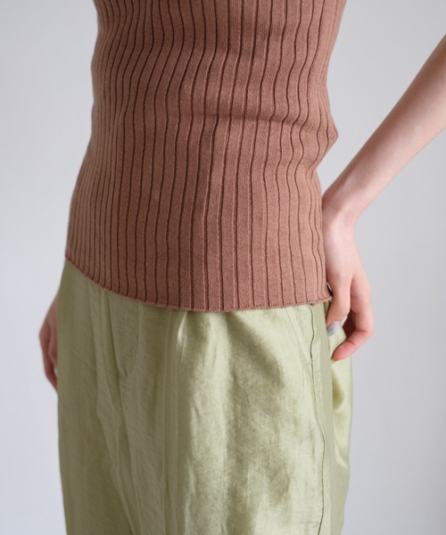 Kastane（カスタネ）の「プレーンリブニットタンク（タンクトップ・レディース・グリーン/アイボリー/モカ・FREE）」の11枚目の写真