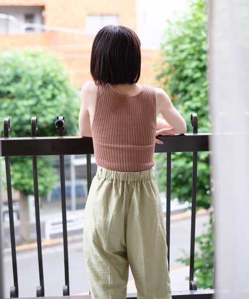 Kastane（カスタネ）の「プレーンリブニットタンク（タンクトップ・レディース・グリーン/アイボリー/モカ・FREE）」の17枚目の写真