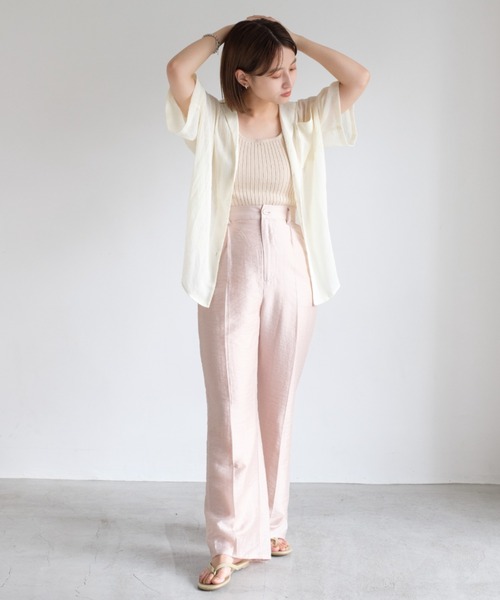 Kastane（カスタネ）の「プレーンリブニットタンク（タンクトップ・レディース・グリーン/アイボリー/モカ・FREE）」の18枚目の写真